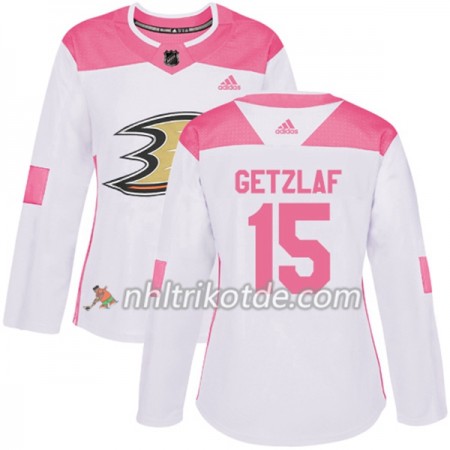 Anaheim Ducks Trikot Ryan Getzlaf 15 Adidas 2017-2018 Weiß Pink Fashion Authentic - Dame